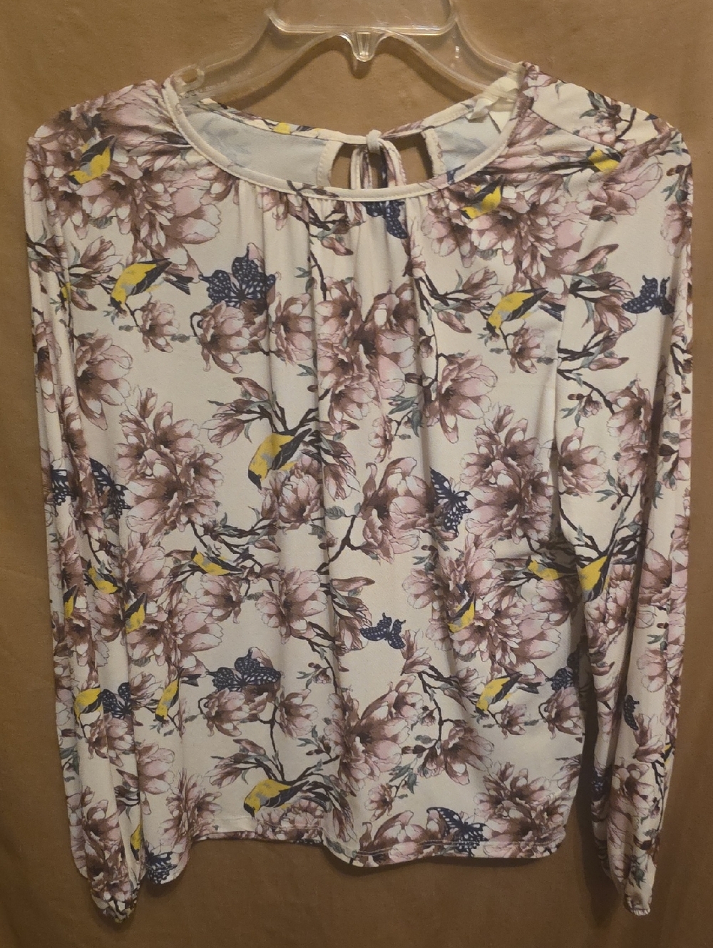 Ladies' Floral Bird Print Blouse XS/M